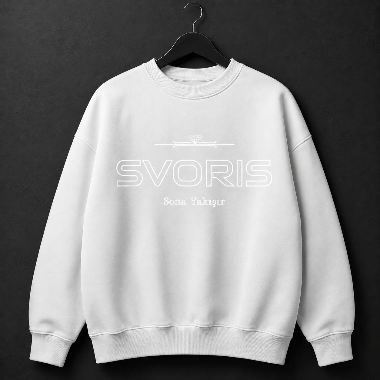 svoris sweatshirt %100 pamuklu Beyaz